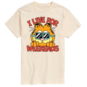 Men's - Garfield - I Live For Weekends Short Sleeve Graphic T-Shirt - 1 of 4