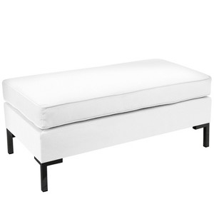 Pillowtop Bench with Y Legs Velvet White - Skyline Furniture