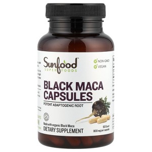 Sunfood Black Maca, 800 mg, 90 Capsules - 1 of 4