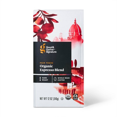 Signature Coffee Organic Espresso Blend Dark Roast Whole Bean Coffee - 12oz - Good & Gather™