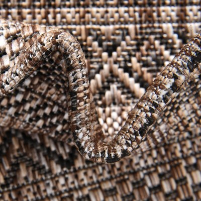 Natural Brown Synthetic Square Outdoor Stain-resistant Rug