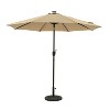 9' x 9' Mirage II Fiesta Market Patio Umbrella with Solar LED Tube Lights Champagne - Island Umbrella - 2 of 4