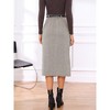 INSPIRE CHIC Women's Fall Winter High Waisted Back Elastic with Belt Work Office Midi Skirts - 3 of 4