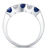 Pompeii3 1 Ct Blue Sapphire Diamond Five Stone Wedding Anniversary Ring 14K White Gold - 2 of 4
