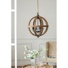 VYNXARIA 4 - Light Globe Wood Ceiling Lights, Hanging Chandelier with Adjustable Chain and Contrasting Fixture - 4 of 4