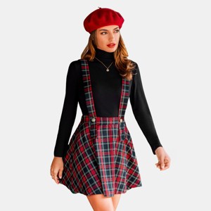 Women's Charming Plaid Pinafore Dress - Cupshe - 1 of 4