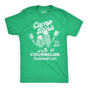 Mens Camp Dink Counselor Pickleball Lake T Shirt Funny Pickle Ball Lovers Joke Tee For Guys - Crazy Dog Men's T Shirt - 1 of 4