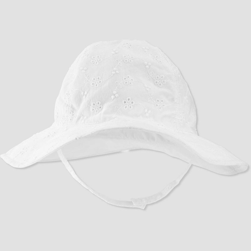 Carter's Just One You®️ Baby Girls' Eyelet Sun Hat - White, 1 of 6
