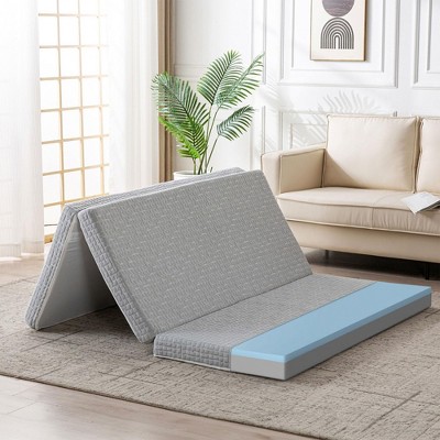 Wellos Non-Slip Firm Portable Tri Folding Gel Memory Foam Mattress 3" Foldable Mattress