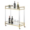Royal Crest 2 Tier Acrylic Glass Bar Cart Gold/Glass - Breighton Home: Tempered Shelves, Swivel Wheels - 3 of 4