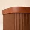 Aoibox Fluted Cardboard Storage Baskets with Leather-Like Lids Stackable Decorative Chocolate Brown Boxes Set of 3 - 4 of 4