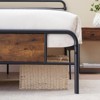 Queen Platform Bed Frame with Sturdy Metal Slats and Vintage Wood Headboard,Heavy Duty Support, Underbed Storage Space,Industrial Style for Bedroom - 2 of 4
