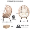FURNIinspire Patio Accent Chairs Indoor And Outdoor Patio Egg Chair With Beige Cushions, Natural Color Rattan Frame, Brown, 34“*37"*54" - 3 of 4