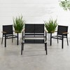 Best Choice Products 4-Piece Outdoor Textilene Patio Conversation Furniture Set w/ Loveseat, Table - 2 of 4