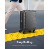LUGGEX Carry On Luggage with Cup Holder, Expandable PC Hard Shell Suitcase, 2-Piece (20/Tote), Gunmetal - 2 of 4