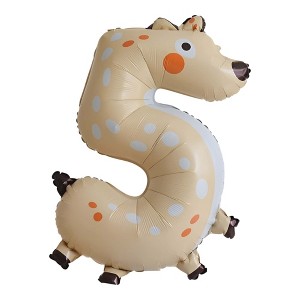 Unique Bargains Number Balloons Animal Print Foil Decoration for Party Birthday - 1 of 4