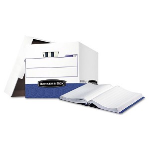 Bankers Box DATA-PAK Storage Boxes, Letter Files, 13.75" x 17.75" x 13", White/Blue, 12/Carton - 1 of 4