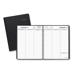 Weekly Planner Ruled for Open Scheduling, 8.75 x 6.75, Black Cover, 12-Month (Jan to Dec): 2025 - 1 of 4