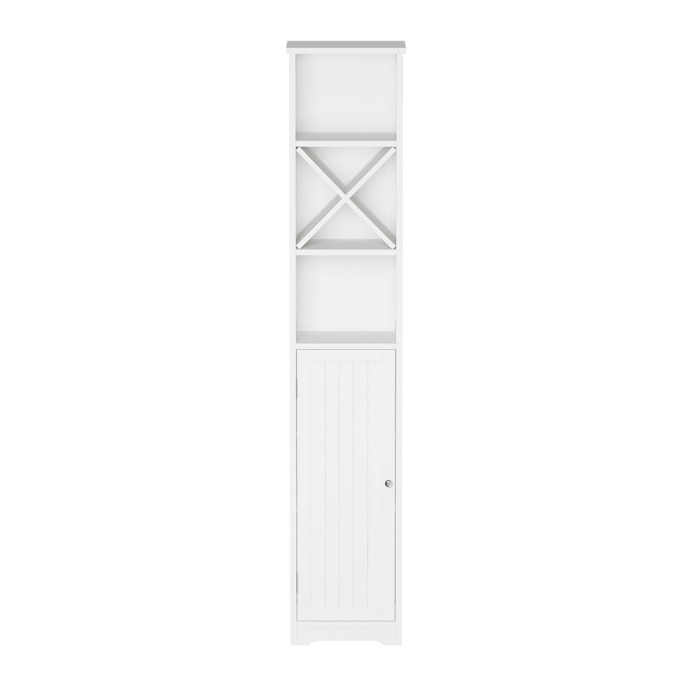 Photos - Wardrobe Linen Tower Tall Storage Cabinet White - Hastings Home