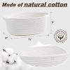 Itopfox Small Woven Gift Basket with Ribbon, Durable Storage Organizer for Baby Toys, Home Decor, and Office Supplies, Handles Included, White - 4 of 4