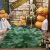 Tie-Dyed Green Fluffy Area Rug, Ultra Soft Non-Slip Mat with 4 Stickers, Multiple Sizes for Home Decor - 2 of 4