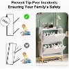 Modern Slim Entryway Shoe Storage Organizer With 2 Flip Drawers, Fluted Texture Design, Sturdy Metal Frame, Ideal for Living Room or Bedroom - 3 of 4