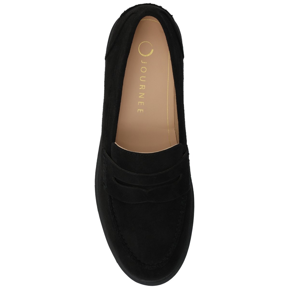 Женские туфли Journee Collection Journee Women's Medium and Wide Width Penny Loafer, Black 6 — фото 4