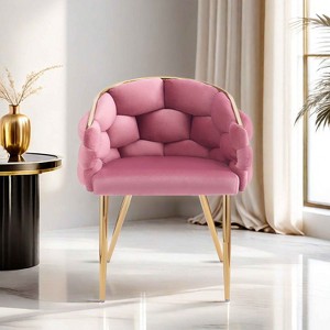 CAVINAS Velvet Upholstered Accent Chair with Gold Legs,Modern Arm Chairs for Bedroom,Reading Room,1pc/2pc - 1 of 4