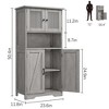 Tall Bathroom Cabinet with 4 Doors and Adjustable Shelves, 50" Freestanding Bathroom Storage Cabinet Farmhouse Cupboard for Kitchen, Living Room - 2 of 4