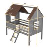 CAVINAS Twin Size Modern Low Loft Bed with Two Side Windows & Ladder,House Bed Frame for Bedroom,Kids Room - 4 of 4