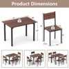 Costway 5 PCS Dining Table Set Industrial Style Kitchen Table & Chairs for 4 Gray/Brown/Dark Brown - 3 of 4