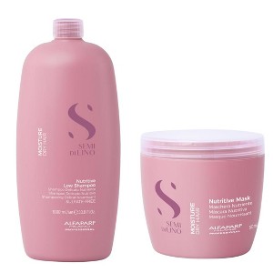 Alfaparf Milano Semi Di Lino Moisture Shampoo (33.8 oz) & Nutritive Mask (16.9 oz) |Safe on Color Treated Hair |  Professional Salon Quality - DUO SET - 1 of 3