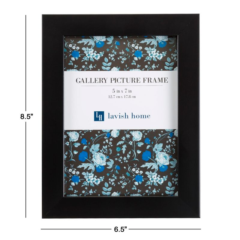 Picture Frame with Stand & Hanging Hooks Black 5"x7" 6pk - Lavish Home, 3 of 6