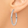 Black Bow Jewelry 2.8mm, 14k White Gold Diamond-cut Hoops, 30mm (1 1/8 Inch) - 3 of 4