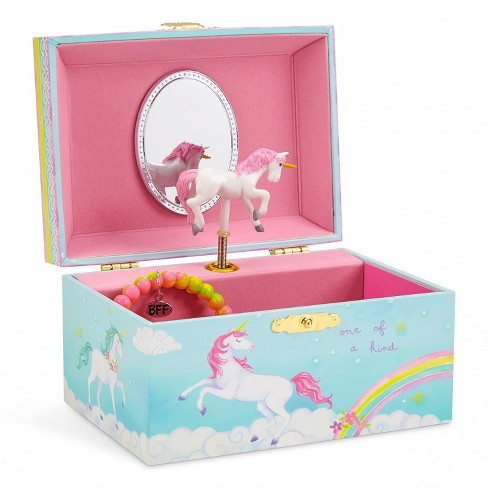 Jewelkeeper 6 X 4.65 X 3.5 Inches Rainbow Musical Jewelry Storage Box With  Spinning Unicorn, The Beautiful Dreamer Tune, Blue : Target