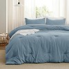 Bedsure | 3Pcs Beige Soft Warm Imitation Washed Cotton Bed Comforter Sets for All Seasons - 2 of 4
