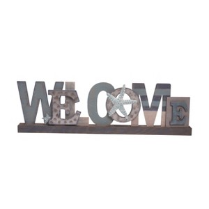 Transpac Wood 31 in. Multicolor Spring Coastal Welcome Sign - 1 of 2