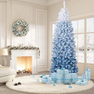 Acekool Snow Flocked Prelit Artificial Tree, Festive Decor for Home or Office - 1 of 4