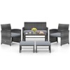 Costway 6PCS Patio Furniture Set Outdoor Sectional Conversation PE Rattan Sofa Set Black/Gray/Navy/Red/White/Turquoise - 2 of 4