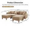U-Shape Sectional Sofa with Ottomans, Boucle 3-Seater Sofa with Armrests and Cylindrical Legs, Fabric Couch with Cushion-Coolbibila - 4 of 4