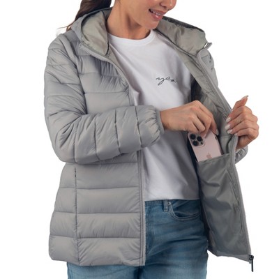 Alpine Swiss Eva Women’s Hooded Puffer Jacket | Lightweight Down Alternative Coat | Warm Water-Resistant Packable Winter Outerwear with Zip Pockets — фото 4
