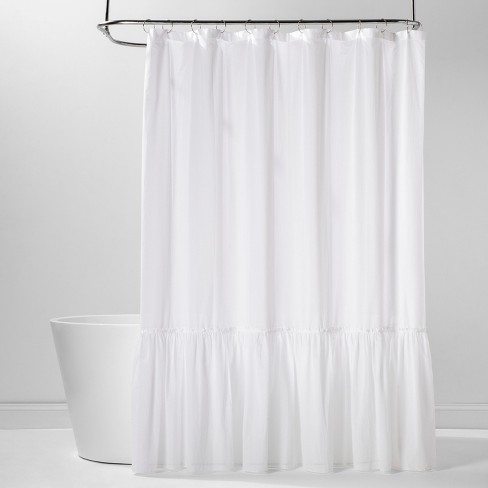 white ruffle shower curtain canada