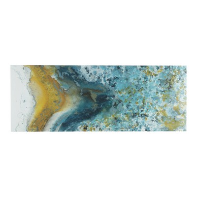 48" x 18" Shattering Rock Yellow Heavy Gel Coated Canvas Blue