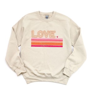 Simply Sage Market Women's Graphic Sweatshirt Retro Love Stripes - 1 of 4