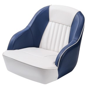 Captain Bucket Seat, Pontoon Boat Seats with Thickened Sponge Padding&Curved Armrest, High Back Boat Captain - 1 of 4