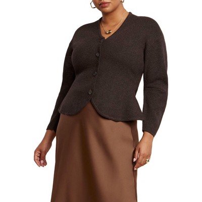 ELOQUII Structured Lurex Cardigan