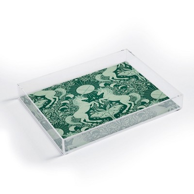 Avenie Luna Moth Cream And Black Small Acrylic Tray - Deny Designs