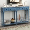 KIGFTSOD Entryway Table with 4 Drawers, Retro Console Table with Open Shelf for Entryways, Living Rooms, and Hallways - 2 of 4