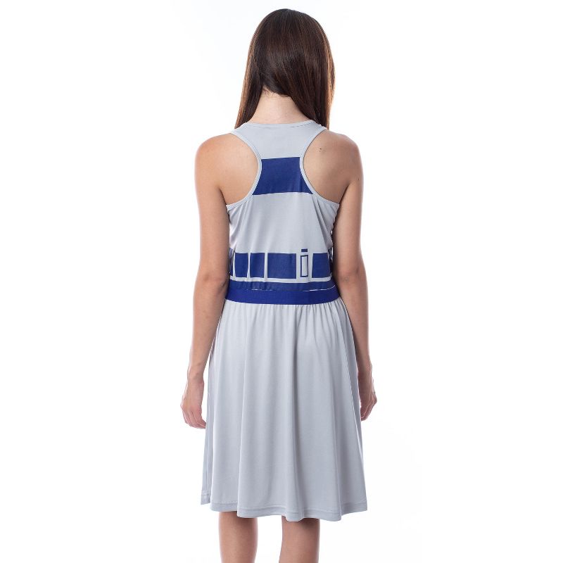 Star Wars Womens' R2-D2 Droid Racerback Pajama Nightgown Costume Dress Grey, 4 of 5