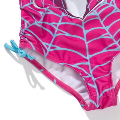 Marvel Spider-Verse Ghost-Spider Little Girls One-Piece Bathing Suit Pink 7-8 — фото 6
